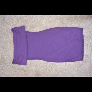 Purple off shoulder dress